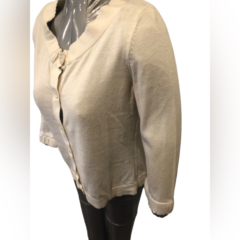 Loft Medium white sweater cardigan  Women’s top blouse - Picture 5 of 9